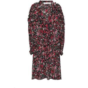 Iro Equip cutout printed silk crepe dress red and black size 4